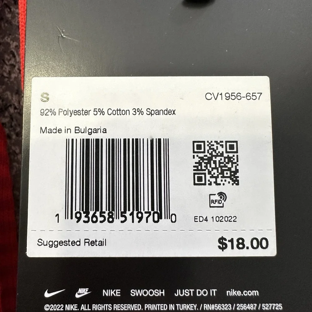 Nike Matchfit Soccer Socks Youth 3Y-5Y Womens 4-6 Red Knee High OTC DRI-FIT